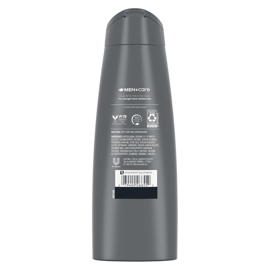 DOVE MEN + CARE Fortifying 2 in 1 Shampoo and Conditioner for Resilient and Thicker Hair Thick and Strong with Caffeine Helps Strengthen Thinning Hair 12 Oz, Pack of 6