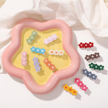Baby Hair Clips -12Pcs Dasiy Barrettes Sets Fully Lined Hair Pins Bows Wrapped by Cloth Hair Accessories for Baby Girls Infants Toddler Kids