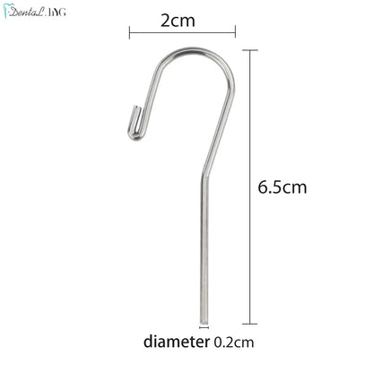 10Pcs/Pack Stainless Steel 2Mm Dental Lip Hook Root Canal Measuring Accessories Lip Mouth Hook Apex Locator Tool for Dentists